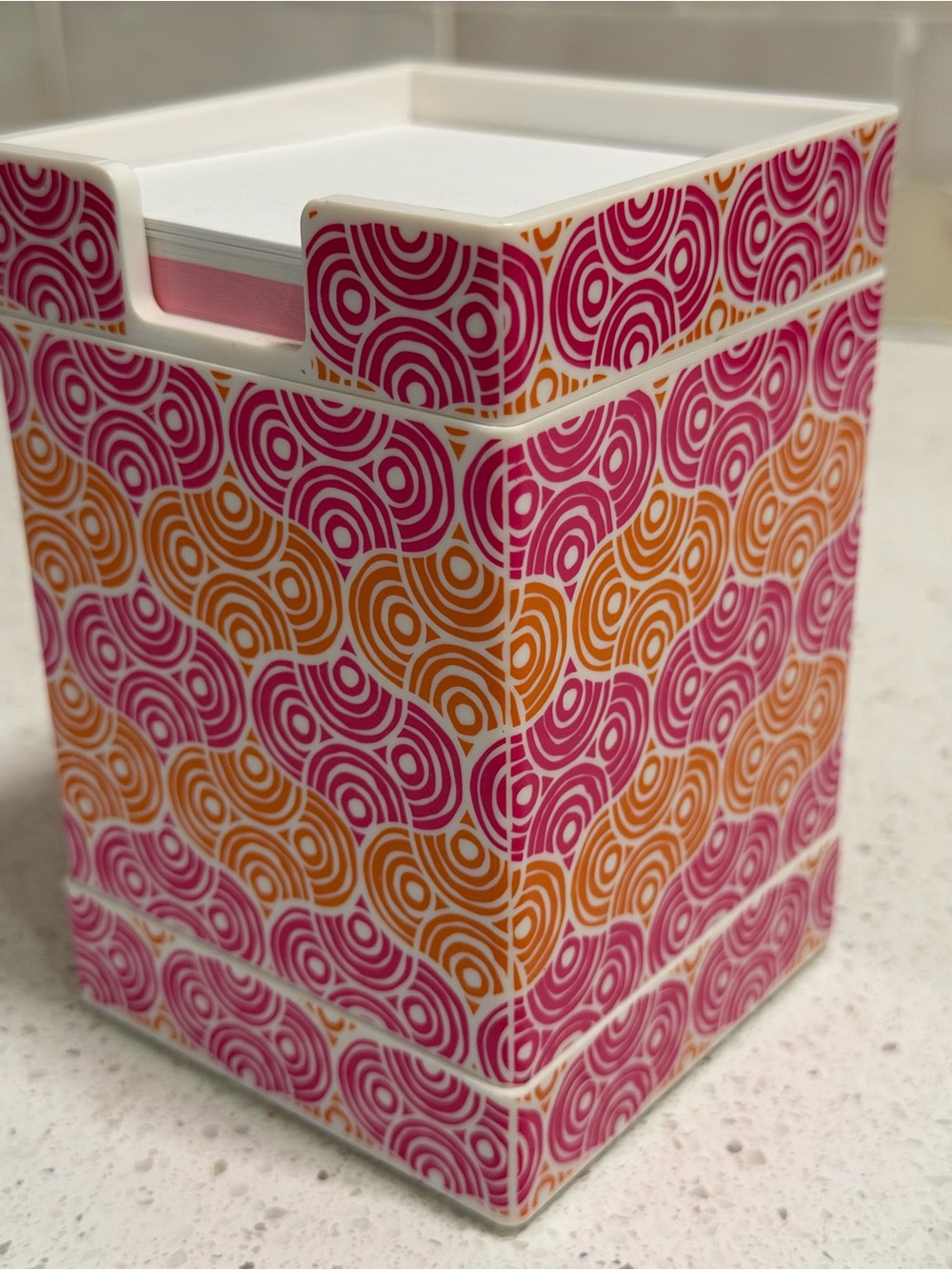 Jonathan Adler Vibrant Pink, Orange and Ivory 3 pc Desk Set/ Pen Cup